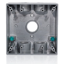 Leviton Two Gang Weatherproof Back Box Five Diameter Outlet Gray 2GM75-GY