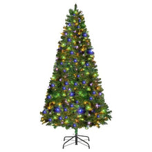 Prelit Flocked Artificial Christmas Tree Xmas with 330 Colorful LED and 11 Lighting Modes Decoration (6FT)