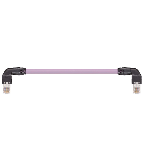 Igus CAT9040350 26 AWG 4P RJ45 L Above A/B Angled Connector Crossover Hirose TPE Harnessed CAT5e Cable