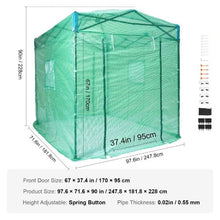 8.7 x 6 x 7.6' Ft High Strength PE Cover with Doors and Windows and Powder-Coated Steel Frame Pop Up Greenhouse WGH-8692-PE-75