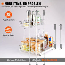12.6W X 16.5Dx13H inches Heavy Duty Slide Out Pantry Shelves Steel Roll Out Drawers Sliding for Kitchen LX-C9138B( Pack of 2)