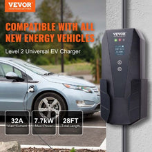 32A 240V NEMA 14-50P Plug Adjustable Current (16/20/24/32A) With 25ft Cable EV Charging Station For SAE J1772