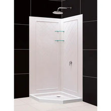 Shower Enclosure Base and QWALL-4 Shower Backwall Kit Prime DL-6153-01FR