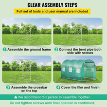 10×7×7' Ft Green Portable Plant Hot House with Galvanized Steel Hoops Walk-in Tunnel Greenhouse VV-TG-1077GREEN
