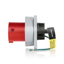 Leviton 60 Amp 480V LEV Series IEC Pin & Sleeve Inlet Red 360B7WLEV