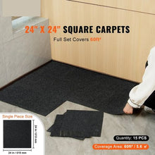 24 x 24  Peel and Stick Carpet Tiles – Self-Adhesive Soft Padded Squares for Easy DIY Installation in Bedroom & Living Room (Black15 Pcs)