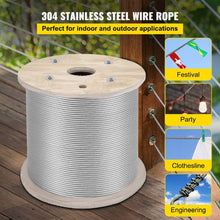 1/4 Inch 7x19 Strand 304 Stainless Steel Braided Cable 200FT