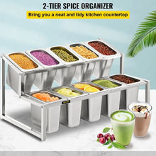 10 1/9 Pans 10 Ladles Spice Rack and Inclined Holder for Sauce Ingredients Fruits A-803