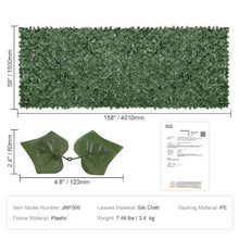 59 x 158 Inch Dark Green Ivy Fence Screen with Mesh Backing – Outdoor Artificial Green Wall Dark Green Backcloth