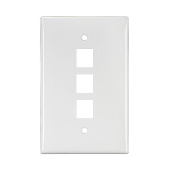 3-Port Midsize Single-Gang QUICKPORT Wallplate White 41091-3WN