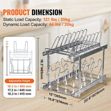 12 Inch Pan and Pot Rack 2-Tier Expandable Pull Out Under Cabinet Organizer for Kitchen LX-C9285