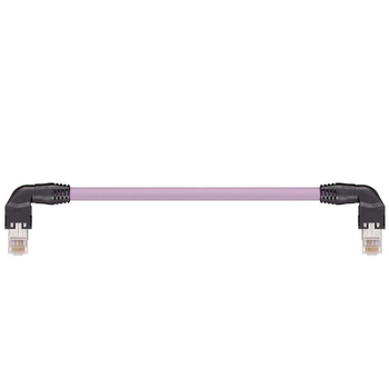 Igus CAT9340350 26 AWG 4P RJ45 L Above A/B Angled Connector Crossover Hirose PVC Harnessed CAT5e Cable