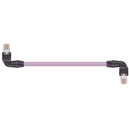 Igus CAT9040390 26 AWG 4P RJ45 L Lower A / Above B Angled Connector Crossover Hirose TPE Harnessed CAT5e Cable