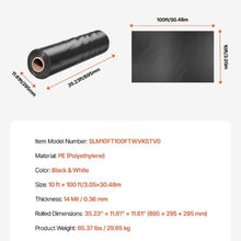 10 x 100 FT 14Mil Black/White Double-Sided Plastic Sheeting Roll – Heavy Duty Drop Cloth/Tarp