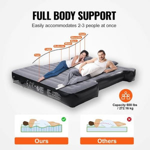 5.5–5.8FT Inflatable Camping Truck Bed Air Mattress with 12V Pump, 2 Pillows & Carry Bag