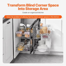 24 X 18 In 2 Tier 4 Shelf Blind Corner Pull Out Organizer Chrome for Kitchen YG-XGW-4-9-2