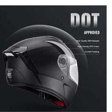 Motocross Full Face Helmet with Dual Visor, DOT Certified (Matte Black, XL)