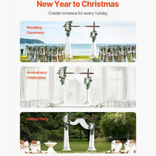 21' Ft White Wedding Arch Draping Fabric Reception Backdrop Wedding Decoration Artificial Wedding Arch Flowers Kit XH-HQ03 (Pack of 4)