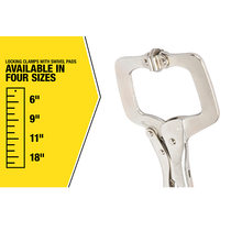 6" Locking Clamp with Swivel Pads LCS6 (Pack of 8)