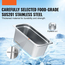 6-Inch Hotel Pans Stainless Steel Table Pan For Catering Storage Food UCT8136L-8 (Pack of 8)