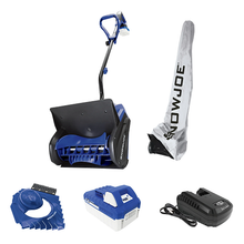 24V Cordless Snow Shovel Bundle with 4.0Ah Battery, Charger, Cover & Ice Scraper