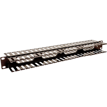 Double Sided Plastic Fingers Black 1U Horizontal Wire Manager 044-2391/DS/1U