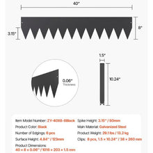 40 x 8 Inch Black Rust-Resistant Garden Edging Border Steel Landscape Edging ZY-40X8-6Black (Pack of 6)