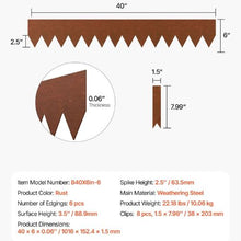 40 x 6 Inch Weather-Resistant Garden Edging Border Steel Landscape Edging B40X6in-6 (Pack of 6)