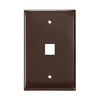 Leviton 1-Port Midsize Single-Gang QUICKPORT Wallplate Brown 41091-1BN