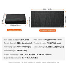 3 x 100' Ft Geotextile Fabric for Landscaping Woven PP Weed Control Fabric Weed Barrier Landscape Fabric 0.9*30.5-108