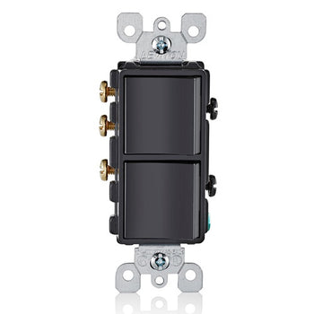 Decora Single-Pole 3-Way Combination Switch Black 5641-E