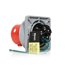 Leviton 60 Amp 480V LEV Series IEC Pin & Sleeve Inlet Red 360B7WLEV