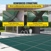 16x36 ft Rectangle Inground Pool Safety Cover Green Mesh Winter Cover with Drainage Holes