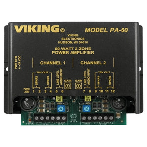 60 Watt Compact Two Zone Paging Amplifier VIK-PA-60