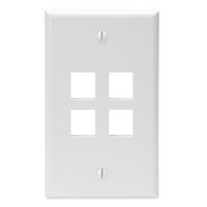 Single-Gang QUICKPORT 4-Port Wallplate White 41080-4WP