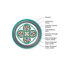 MIC Unitized Tight-Buffered Plenum 96 F multimode Interlocking Armored Cable 096T88-Y3190-A3