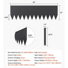 40 x 8 Inch Rust-Resistant Garden Edging Border Steel Landscape Edging ZY-40X12-4Black (Pack of 4)