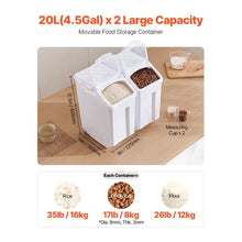 4.5Gal/20L X 2 Ingredient Storage Containe For  Kitchen Flour Bin F-8909X2( 2 PCS)