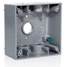 Leviton Two Gang Weatherproof Back Box Five Diameter Outlet Gray 2GM75-GY