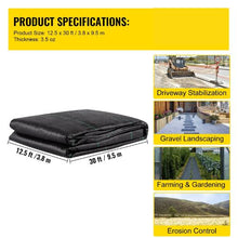 12.5 x 30' Ft Heavy Duty Underlayment for Soil Stabilization Landscaping 3.5oz Woven PP Driveway Drain Cloth with 600lbs Tensile Strength TGB-3522