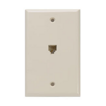 6P4C Standard Telephone Wall Jack Ivory 40249-I