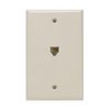 Leviton 6P4C Standard Telephone Wall Jack Ivory 40249-I