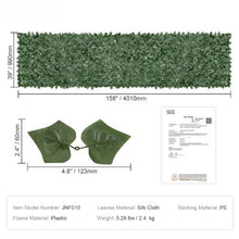 39" x 158" Dark Green Ivy Fence with Mesh Backing & Strengthened Joints – Artificial Greenery Privacy Screen Dark Green Backcloth JNF010 JNF010