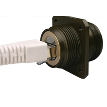 RJ-45 Connector Jam Nut EMI Stainless Steel 303 Sealed Metal Dust Cap ECRJ1104U00