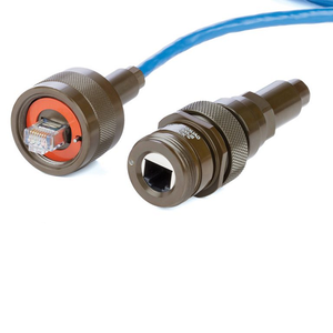 RJ-45 Connector Jam Nut EMI Stainless Steel 303 Sealed Metal Dust Cap ECRJ1104U00