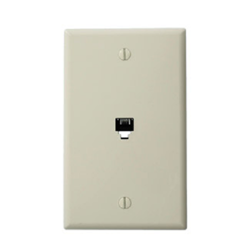 6P4C Standard Telephone Wall Jack Light Almond 40249-T