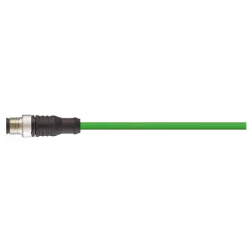Igus BUS9041273 22 AWG 2P M12 D-Coded 4 Pin A / Open End B Connector TPE Harnessed Profinet Cable