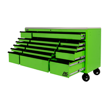 72” RS Pro Green 16 Drawer Roller Cabinet with Stainless Steel LG04072164