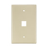 Leviton 1-Port Midsize Single-Gang QUICKPORT Wallplate Ivory 41091-1IN