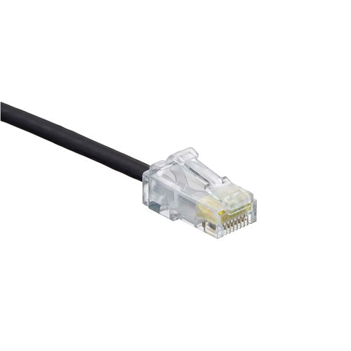 Cat 6 Small Diameter High-Flex Patch Cord 10 ft Black 6H460-10E